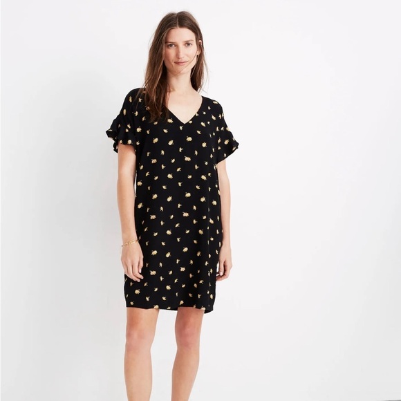 MADEWELL Ruffle-Sleeve Easy Dress Size SMALL - Picture 1 of 6